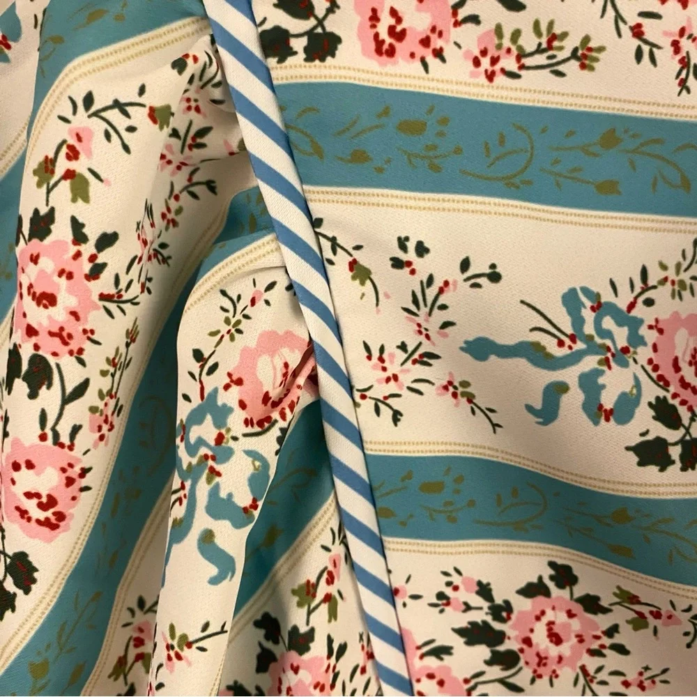 SHEIN Floral Striped Maxi Dress - Green, White, and Pink - Picture 3 of 7